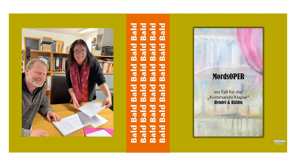 Autorin Anne-Kathrin Koppesch und Verleger georg Nies im Verlag