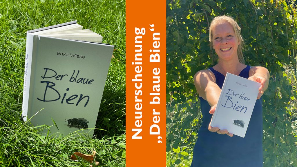 Die Autorin Enka Wiese präsentiert ihr neues Buch „Der blaue Bien“.